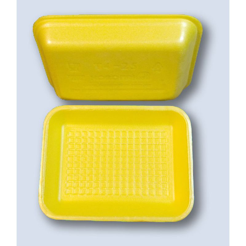 Подложка одноразовая вспененный ПС жёлт. 178х133х25мм (300шт/уп)