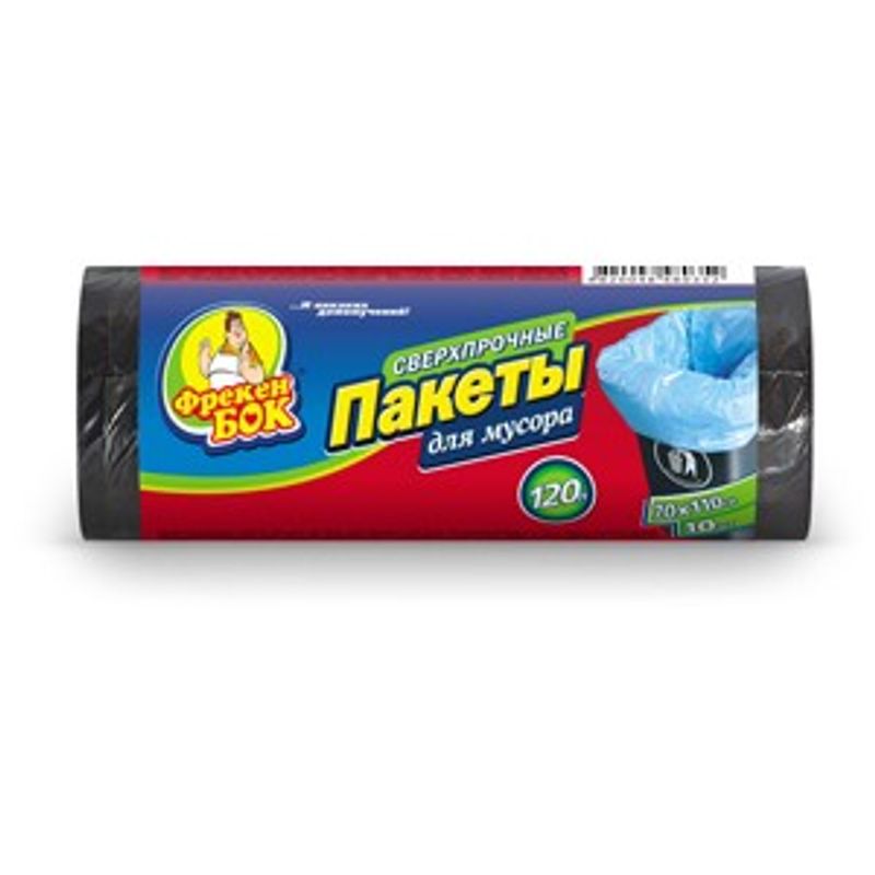 Кульки д/мусора 120л, 70*110 см, плотные (LD), 10шт. , чёрные