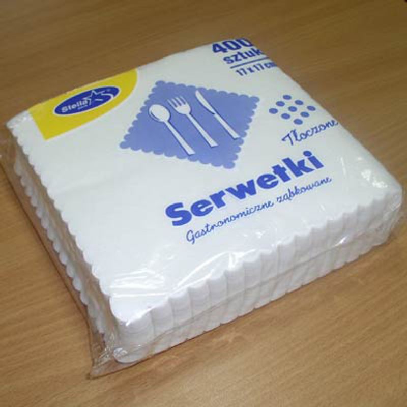 Серветки сервірув. 1-о сл. 17х17см білі 400шт