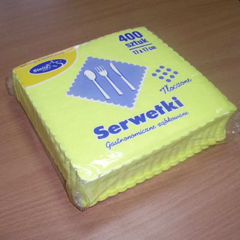 Серветки сервірув. 1-о сл. 17х17см жовті 400шт