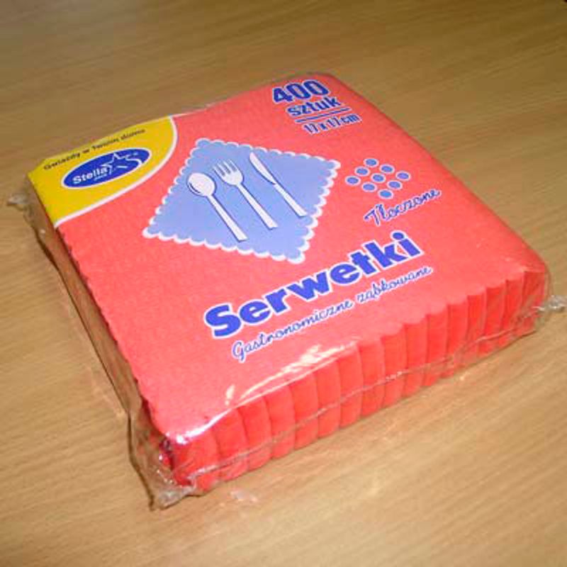 Серветки сервірув. 1-о сл. 17х17см червоніі 400шт