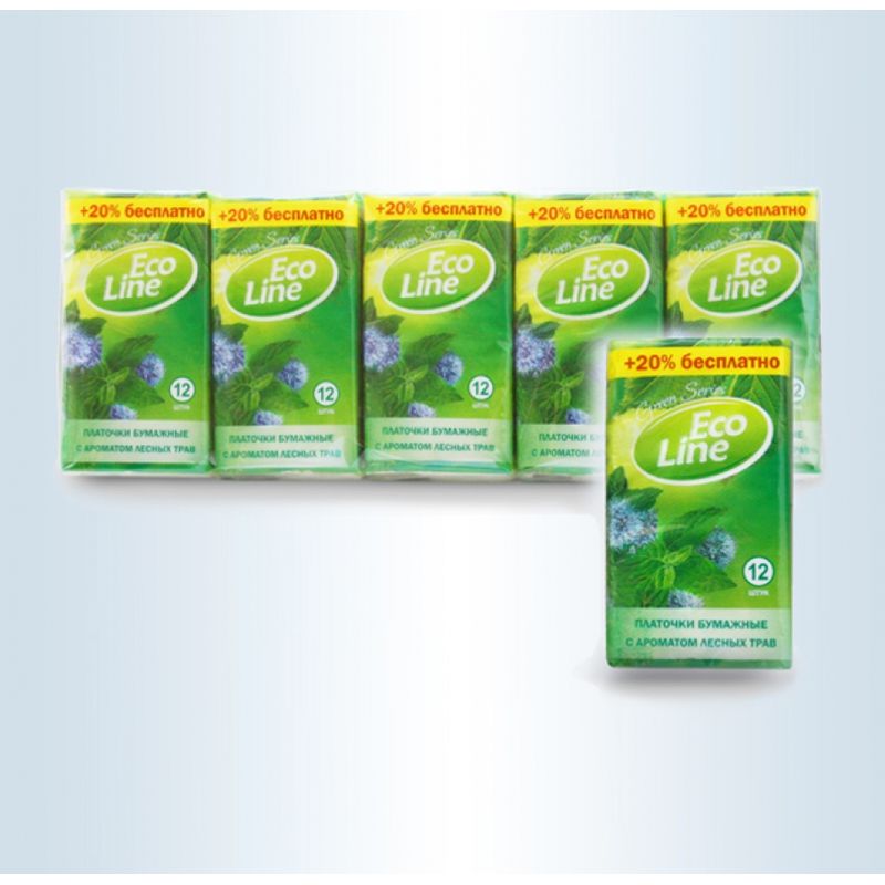 Серветки папер. -платочки носові (10шт в уп. ) 10уп. в блок, аром. в ассорт