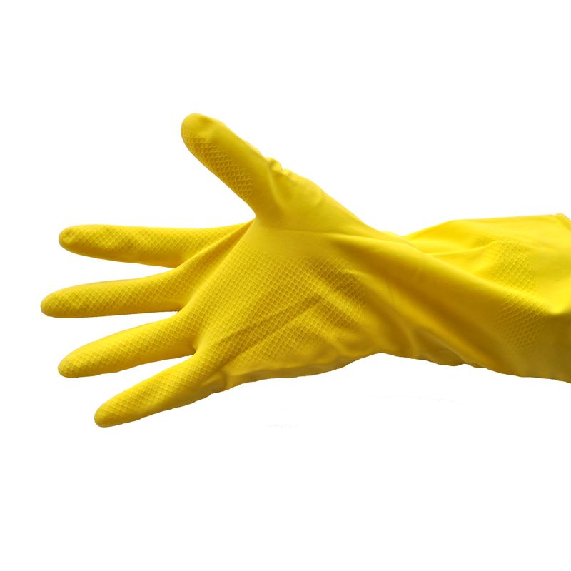 Перчатки резиновые хозяйственные М (средние, 1 пара) с х/б напылением