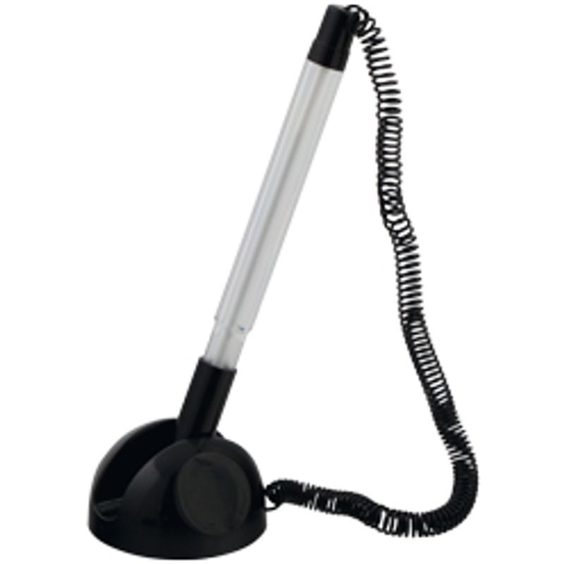 Шариковая ручка на подставке, тип POST PEN черно-прозрач. корпус/син