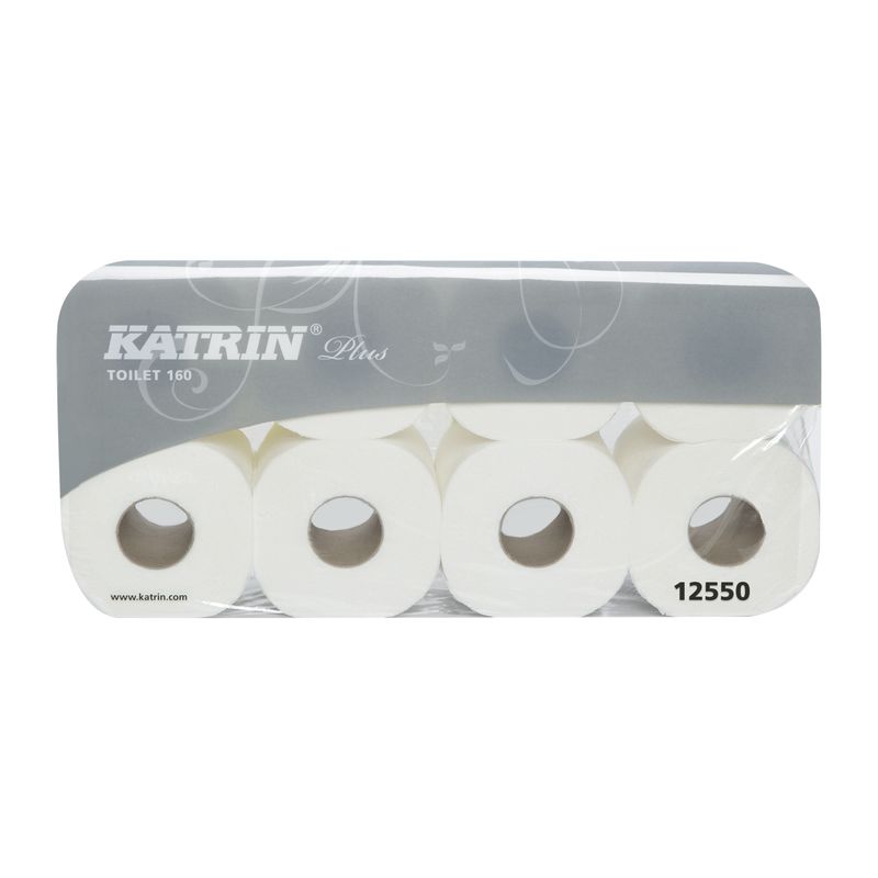 яПапір туалетний на гільзі 3-х шар. KATRIN Plus, (L=144 x W= 98)мм, 160л. , (8 рул. )