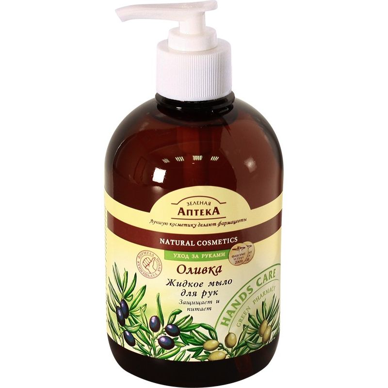 Мило рідке з дозатором, 0, 465л Зелена аптека (Оливка)