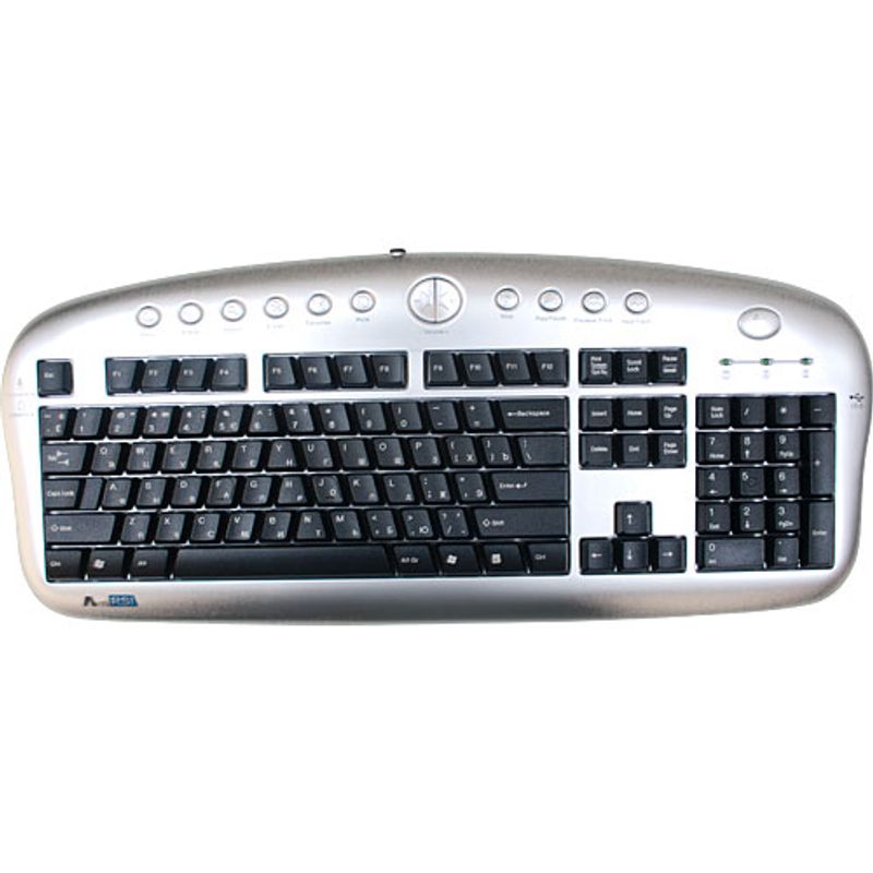 Клавиатура проводная мультимедийная серебристо-черная A4Tech KBS-28MU PS/2 Silver/Black