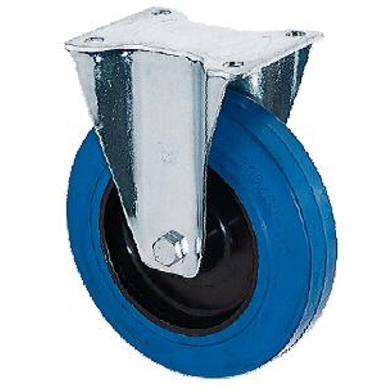 Колесо в неповоротном кронштейне, диам. 200мм, эл. резина/пп, 350кг