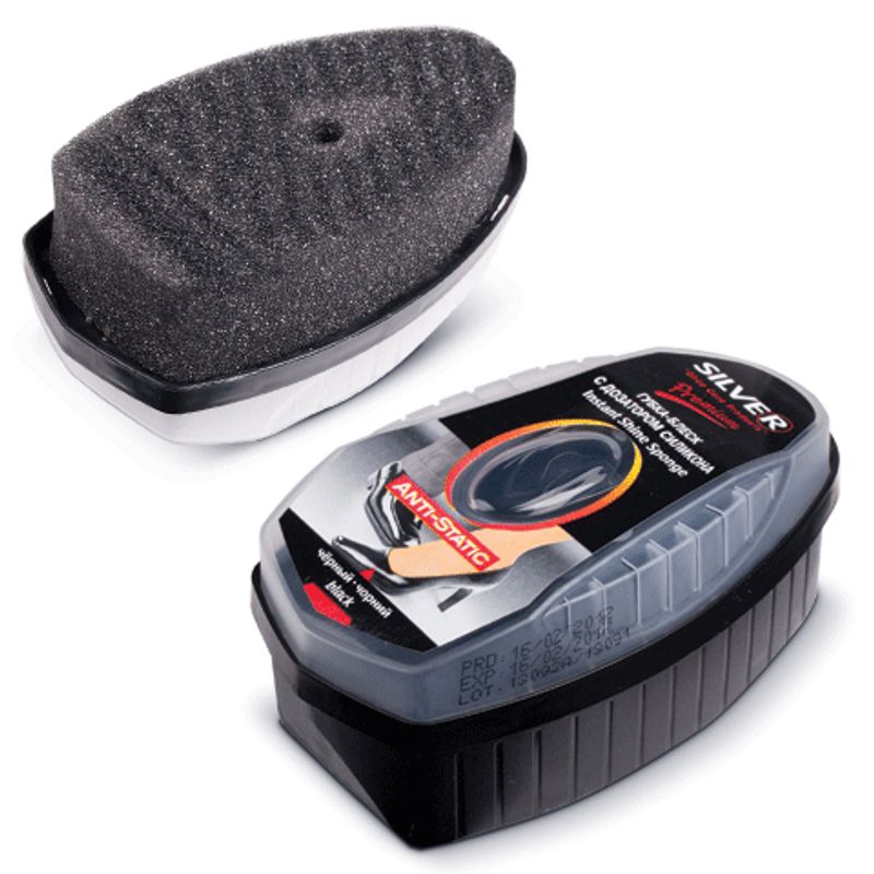 Губка для взуття Silver (блиск) дозатор чер