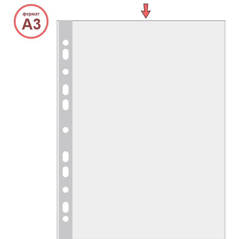 Файл А3 вертикальный глянцевый 50мк (уп=20шт. ) BM