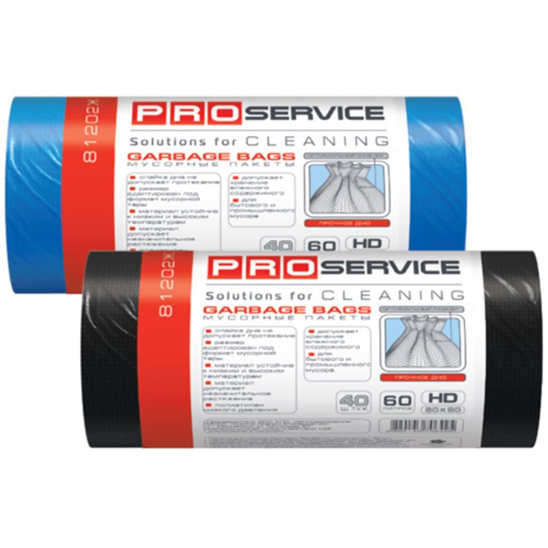 Кульки д/мусора 60л, 60х80см, стандарт (HD), 20шт