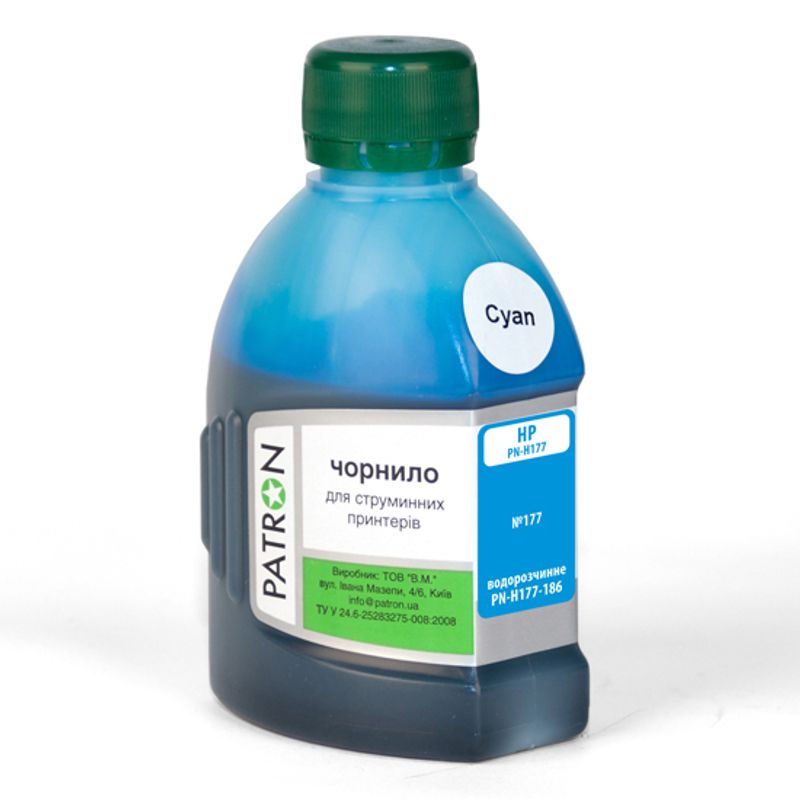 Чорнило HP C8771 CYAN (180 г) (PN-H177-186) PATRON лиц Чорнило HP C8771 CYAN (180 г) (PN-H177-186) PATRON лиц