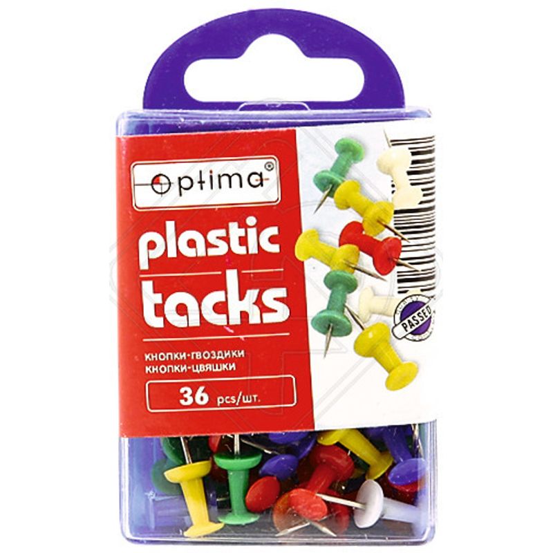 Кнопки-цвяшки кольорові, (36 шт. в уп. )
