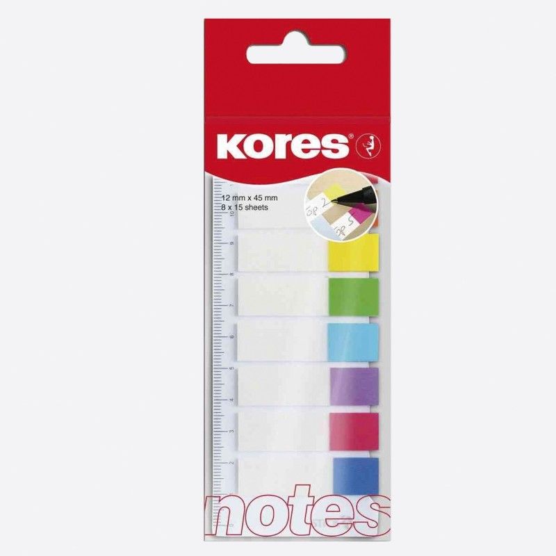 Закладки пластикові 45х12мм 8кол. неон. прямі, 8х25ар