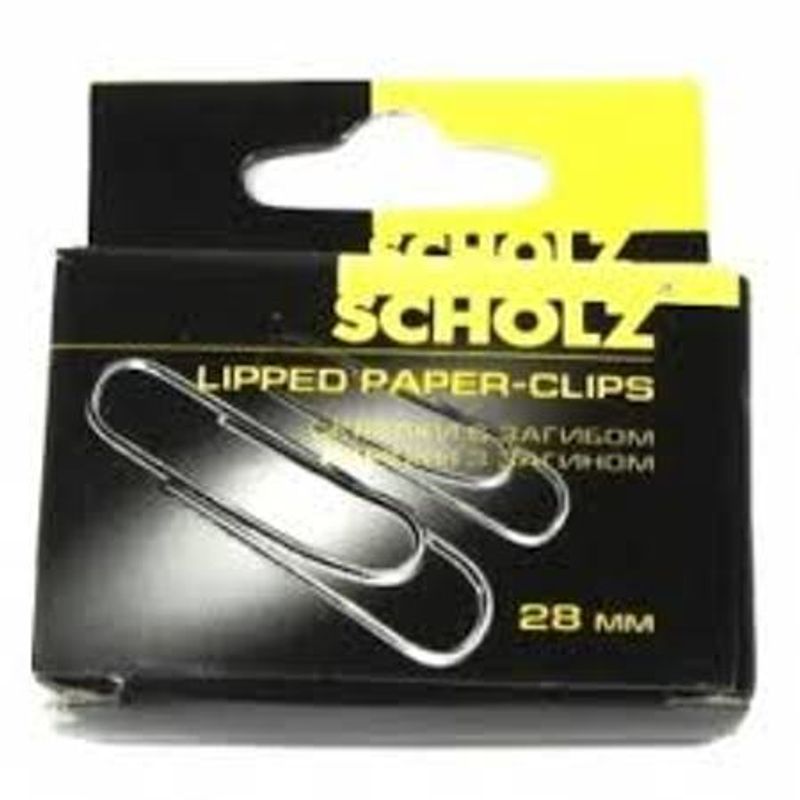 Скріпки 28 мм, 100 шт, c загибом