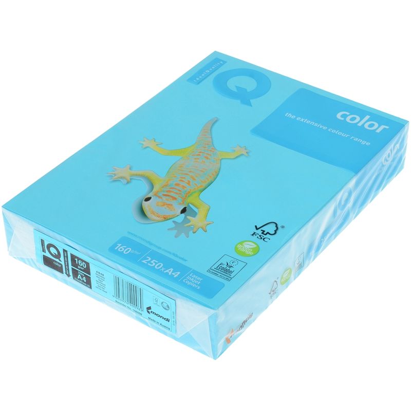 Папір кольоровий A4 блакитний насич. (160г/м2)250арк