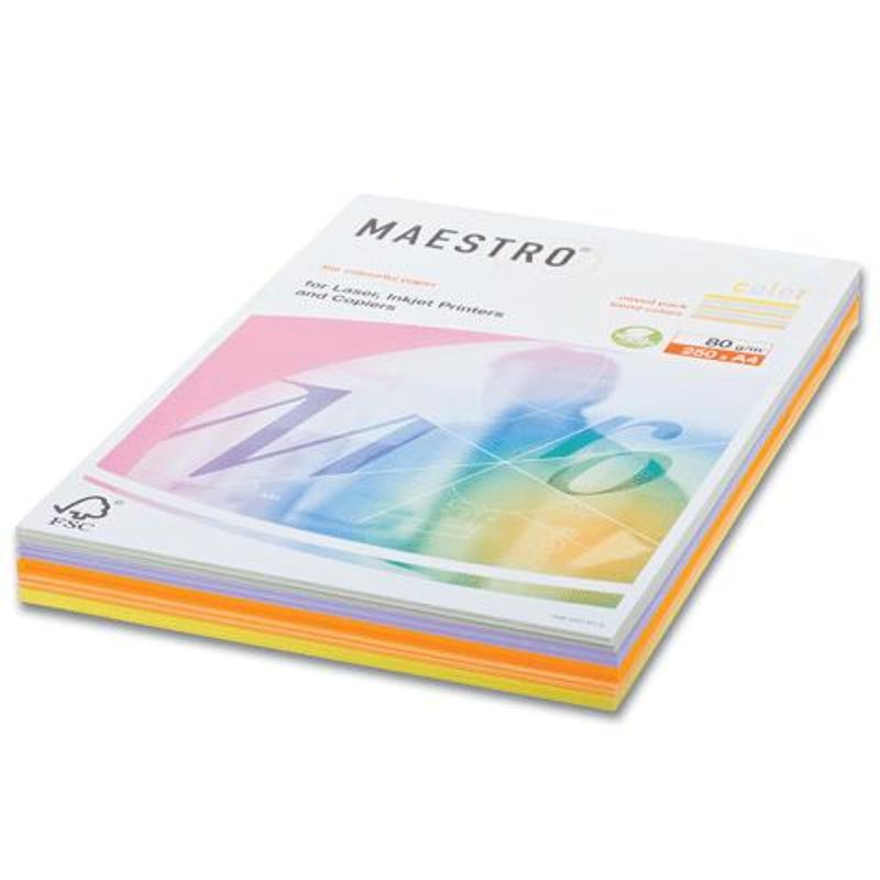 Папір кольоровий A4 aсорті 10кол (80г/м2) 250арк