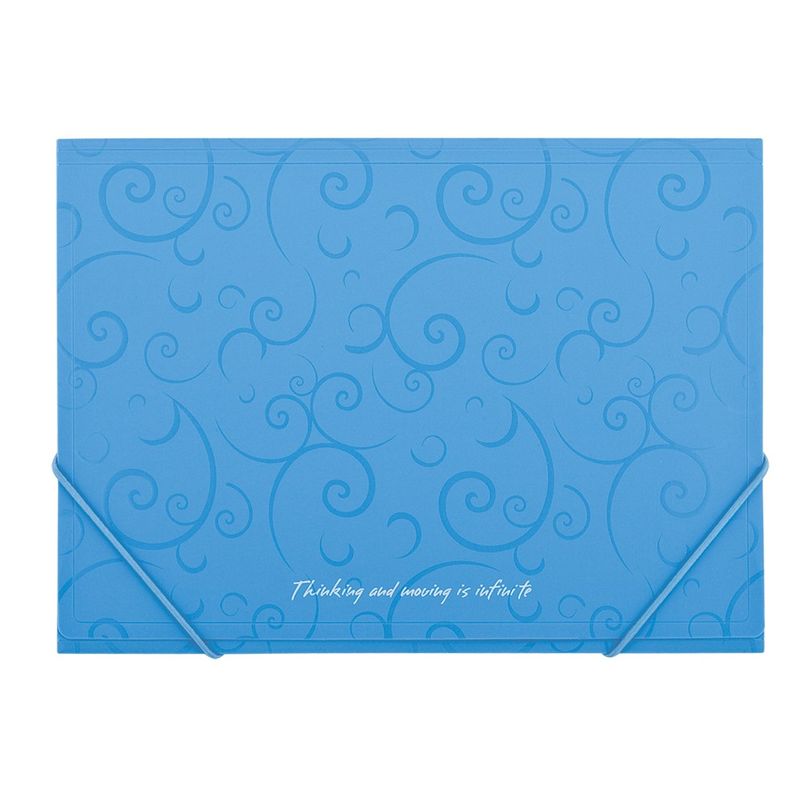 Папка на резинках А4 PVC непрозрачная голубая