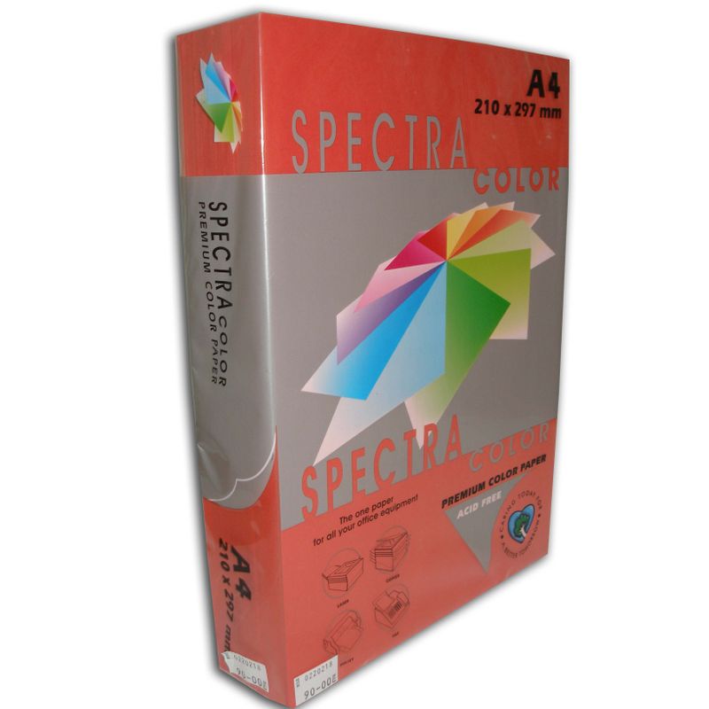Папір кольоровий A4 червоний корал насич. (80г/м2)500арк
