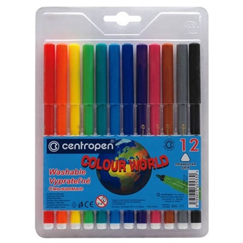 Фломастеры, набор 12 шт