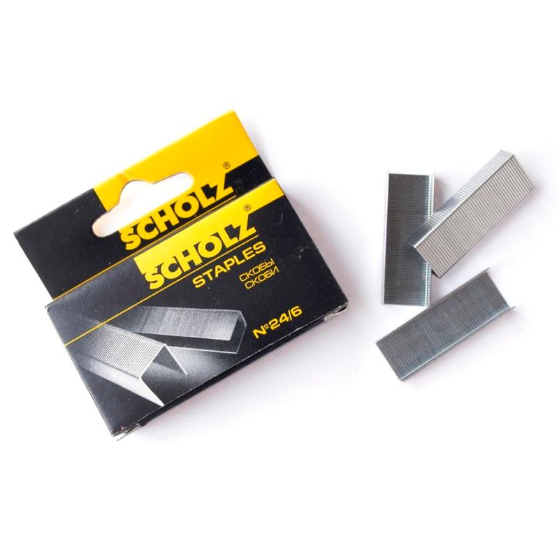 Скоби № 24/6, до 30 аркушів, (ширина=11, 5мм, висота ніжки 6мм), (1000 шт. )