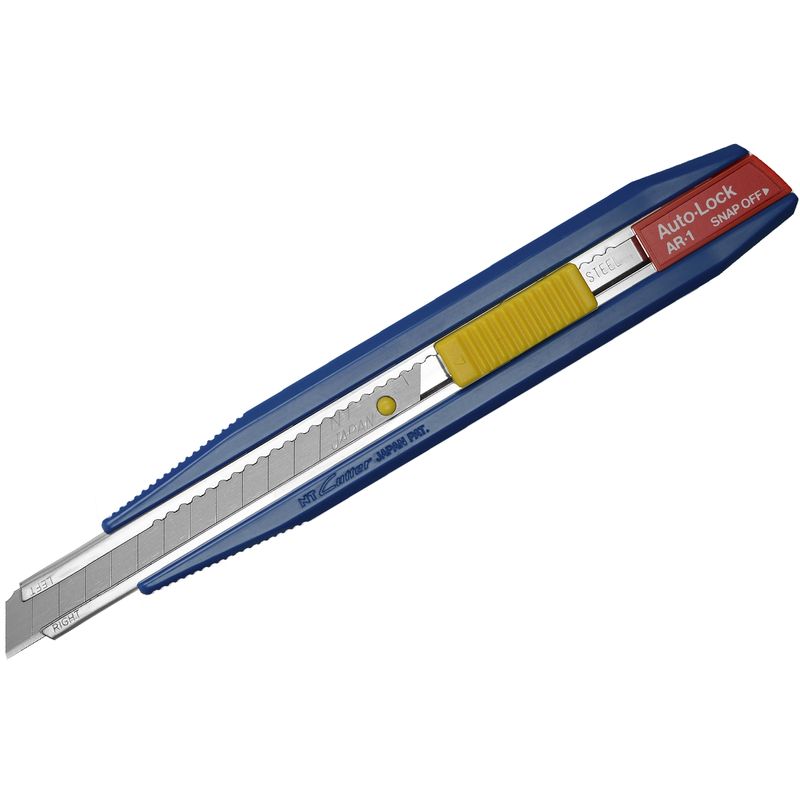 Ніж канцелярський малий, лезо 9 мм (метал. напр), пластік корпус, АВТОLOCK, кут леза 58 град. синій