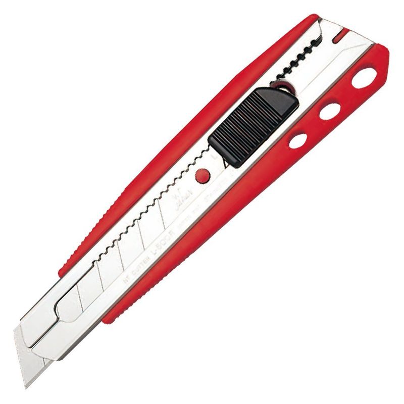 Ніж канцелярський великий, лезо 18 мм (метал. напр), пластік корпус, АВТОLOCK, фіксатор гвинт, кут 58гр